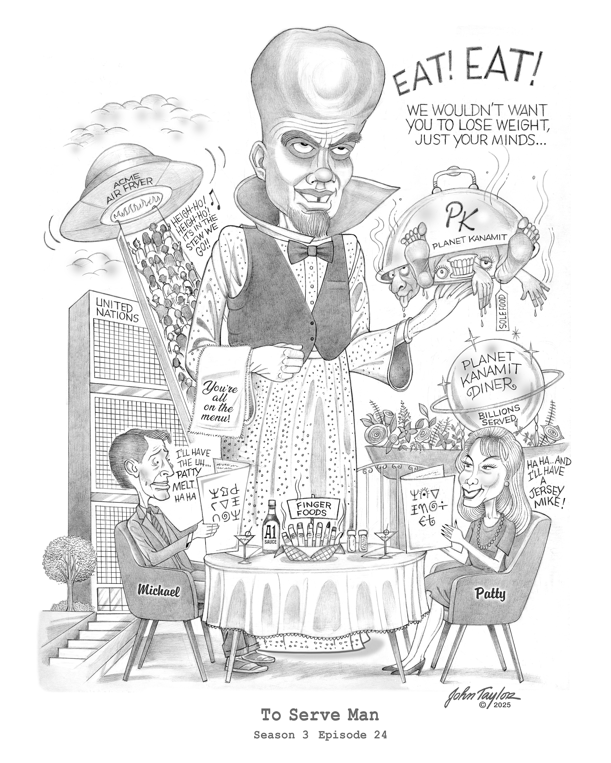To Serve Man, The Twilight Zone, Season 3 Episode 24 with Richard Kiel, 8x10 Print
